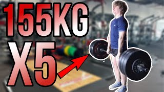 155kg Deadlift X 5  Bulk Day 29 Stay Weak [upl. by Vite287]