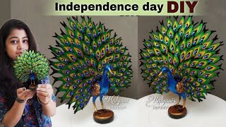 Unique peacock showpiece making at homeGift items showpiecePaper craft ideasKalyanis corner [upl. by Aehr311]