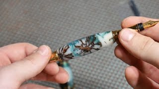 Turning A Sweet Gum Pod and Alumilite Fountain Pen [upl. by Gabler]