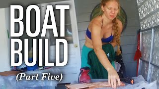 Emily Builds a Sailboat  RUDDER SKIDS amp SKEG  CLC Eastport Nesting Pram Ep 5 [upl. by Zat]