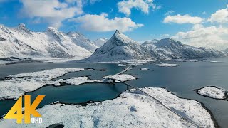 Amazing Norway in Winter from Above  4K Cinematic Aerial Film with Music 5 HOURS  Part 1 [upl. by Jarvey]