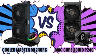 QUEM É O MELHOR WATER COOLER COOLER MASTER ML240RG VS MSI MAG CORELIQUID P240  TESTE DE DESEMPENHO [upl. by Adihsar]