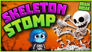 Skeleton Stomp 💀 Halloween Brain Break 💀 Danny Go Noodle 💀 Just Dance 💀 Freeze Dance [upl. by Neztnaj249]