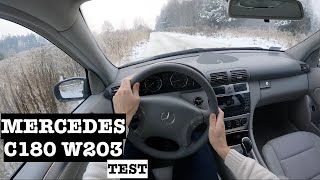 2005 Mercedes C180 W203 Kompressor 18 143HP POV Test Drive  Snow scenery  0100 [upl. by Ahseinat]