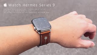 【ダブルタップめちゃ便利！】 Apple Watch シリーズ 9 HERMES 設定していきます！  Apple Watch Hermès Series 9 45mm Single Tour [upl. by Lichtenfeld]