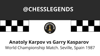 Anatoly Karpov vs Garry Kasparov World Championship Match Seville Spain 1987 [upl. by Brottman]