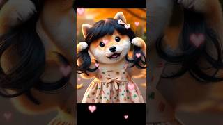 Cute Shiba Inu wanted to be pretty but 😨shiba babyshiba horrorstories cartoon cute dogs [upl. by Aiyt319]