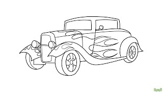 how to draw old car [upl. by Oralle]