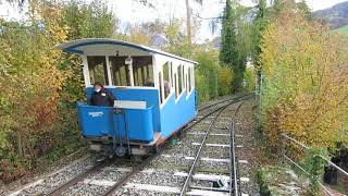 Sonnenbergbahn Kriens  Sonnenberg Talfahrt 2020  Standseilbahn funicular funiculaire Lucerne [upl. by Lumbard927]