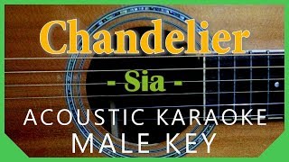 Chandelier Sia Acoustic Karaoke  Male Key [upl. by Holladay960]