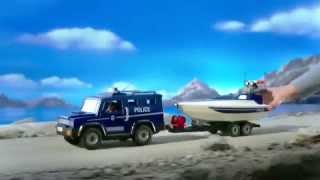 PLAYMOBIL  Coche de Policía con Lancha Español [upl. by Yednarb]