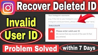 How to Fix quotInvalid User IDquot in Instagram Appeal Form  How to get back deleted Instagram Account [upl. by Lear263]