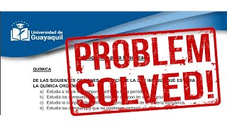 Cuestionario resuelto de química marzo 2023 12  Universidad de Guayaquil [upl. by Ennagem425]