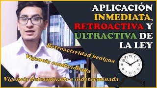 RETROACTIVIDAD ULTRACTIVIDAD Y APLICACIÓN INMEDIATA DE LA LEY  Introducción al Derecho 14 [upl. by Annehs]