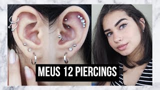 TUDO SOBRE OS MEUS PIERCINGS [upl. by Orodisi]