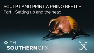 Rhino Beetle from VR modeling to 3D print  Part 1 – setting up and sculpting the head [upl. by Haggar]