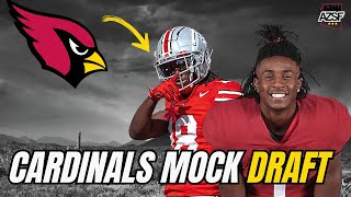 Arizona Cardinals 3 Round Mock Draft WITH TRADES 👀 [upl. by Anitsirt]