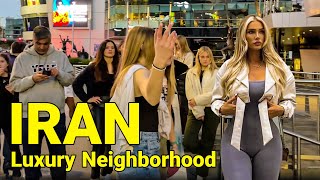 Tehran City NightLife 🇮🇷 Night Walk In Luxury Neighborhood  IRAN ایران [upl. by Marin737]