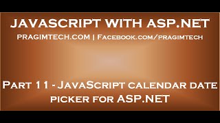 JavaScript calendar date picker for ASP NET [upl. by Dlanigger]