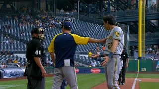 Christian Yelich amp Craig Counsell Get Ejected After Arguing From The Dugout 8422 [upl. by Siver700]