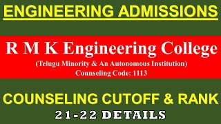 RMK Engineering CollegeEngineering Counseling Cutoff DetailsAnbarivu [upl. by Naaitsirhc]