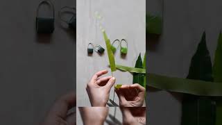 Mini mango leaf bagHow to make cute mango leaf bag leaftcraft viral trending [upl. by Timmi585]