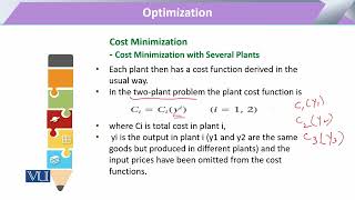 Optimization Cost Minimization with Several Plant  Microeconomic Analysis  ECO614Topic183 [upl. by Docile]