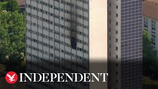 Fire breaks out in Shepherds Bush high rise near Grenfell Tower [upl. by Anelehs]