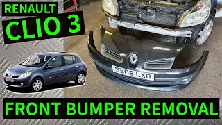 RENAULT CLIO 3  How To Remove Front Bumper Removal 20062012 [upl. by Drannel528]