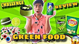 Green Food Challenge 🍋‍🟩  Food Review 🧃 Village Store Food 🥙  Ye Sab To Khaya hi Hoga [upl. by Dyan]