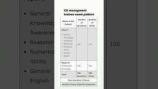 CIL management trainee exam pattern coal India Limited mangament trainee exam pattern 2024 [upl. by Clyve946]