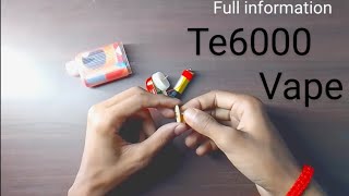 TE 6000 VAPE refill  I get vape repair  coil full information vape smoke hookah shortvideo [upl. by Feingold]