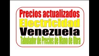 Venezuela Tabulador de Albañilería Precios de mano de obra [upl. by Aretse]