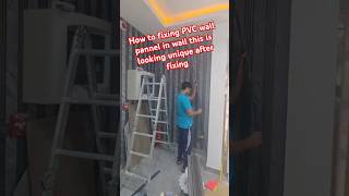 How to fixing PVC wall pannel construction stainlesssteeltiletrimforfloordecoration homedesign [upl. by Egres]