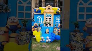 Minions theme birthday party decorations minions despicableme [upl. by Assinna]