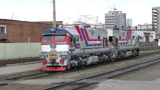 Original Mongolian diesel locomotive 2ZAGAL You wont see it anywhere else in the world UlanBator [upl. by Tnafni660]