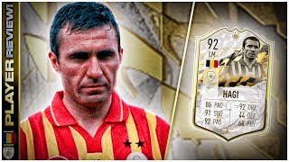 ICON MOMENTS 92 RATED GHEORGHE HAGI REVIEW  FIFA 22 ULTIMATE TEAM  BEST ICON UNDER 500000 COINS [upl. by Yemrej]