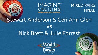 World Indoor Bowls Championship 2024  MIXED PAIRS FINAL  S Anderson amp C Glen vs N Brett amp J… [upl. by Kendrah]