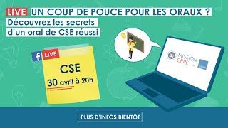 Mission CRPE  LIVE ▶️  ADMISSION ⏰Derniers conseils avant loral de CSE ‼️ [upl. by Anayt]