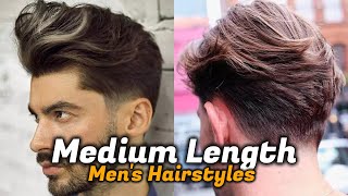 Top 10 Cool MediumLength Hairstyles for Men In 2024  Haircut Trends For Men 2024 [upl. by Ahsitil]