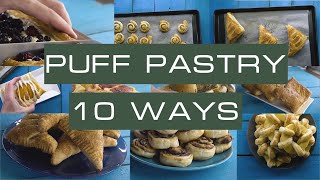 10 Different Ways of Folding Puff Pastry  Recipe ideas [upl. by Farrar69]