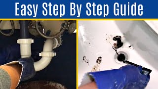 Cleaning Hair Out of a Sink Drain  Easy Steps to Remove and Clean Pipes Under a Bathroom Sink [upl. by Cecilia]