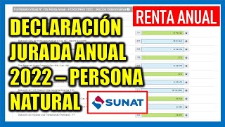 Declaración Anual SUNAT 2022 Persona Natural Formulario Virtual 709 Renta Anual [upl. by Leirbma]