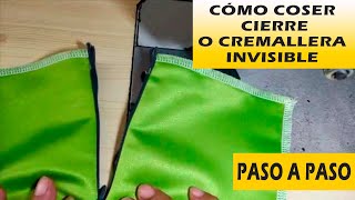 APRENDE RÁPIDO A COSER CREMALLERAS O CIERRES INVISIBLE [upl. by Natiha]