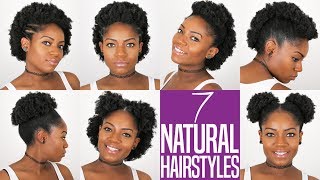 7 NATURAL HAIRSTYLES For Short to Medium Length Natural Hair 4B4C Hair [upl. by Nosemaj]