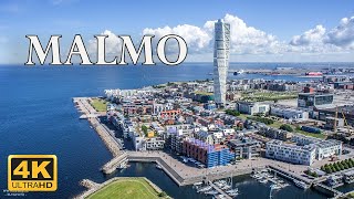 Malmo Sweden 🇸🇪  4K Drone Footage [upl. by Lachman]