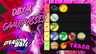 ROBLOX DBXM GAMEPASS TIER LIST [upl. by Ayna980]