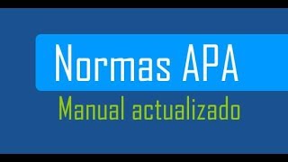 NORMAS APA2019Última Actualización6ta Edición [upl. by Noffihc]