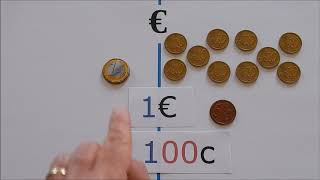 Euros et Centimes CE1 partie 2  la valeur des centimes [upl. by Keiko20]