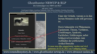 Info für die HomepageBesucherinnen ghosthunternrwp tomstlalkmystery geisterjäger paranormales [upl. by Fillander]